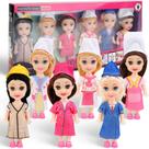 Conjunto de brinquedos Mini Career Dolls Liberty Imports com 6 bonecos de 10 cm