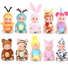 Conjunto de brinquedos Mini Dolls MXSYSHYJ Reborn Baby com roupas de animais de 4 polegadas