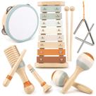 Conjunto de brinquedos musicais Vanplay para criança de 1 ano com xilofone e 5 instr