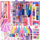 Conjunto de brinquedos para bonecas MINIFUN com boneca, 342 peças de roupas e acessórios