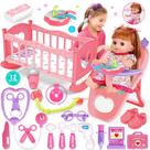 Conjunto de brinquedos para bonecas PROOU com 14 bonecas e 25 peças de brinquedo para cuidar de 3 anos ou mais