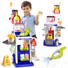 Conjunto de brinquedos para carrinho de limpeza para crianças Pupu Pig com aspirador de trabalho