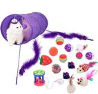 Conjunto de brinquedos para gatos Catangel, 17 peças, bolas de mouse, peixe e erva-dos-gatos