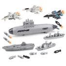 Conjunto de brinquedos para porta-aviões DeAO Military Submarine & Planes