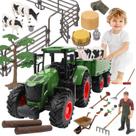 Conjunto de brinquedos para tratores de animais de fazenda Peagprav com reboque de 42 cm Conjunto de brinquedos para tratores de animais de fazenda Peagprav com reboque de 42 cm