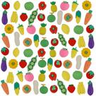 Conjunto de brinquedos Pencil Erasers Cllayees 72 unidades de frutas e vegetais variados