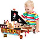 Conjunto de brinquedos Pirate Ship ArtCreativity Wooden para crianças de 3 a 5 anos