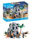 Conjunto de brinquedos Playmobil Pirates Skull Island com 73 peças