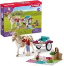 Conjunto de brinquedos Schleich Horse Club Carriage Ride com piquenique de 32 peças