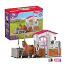Conjunto de brinquedos Schleich Horse Club Horse Wash Area com barraca de 13 peças