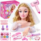 Conjunto de brinquedos Toylink Blonde Bride Doll Head Hair Styling 30 unidades