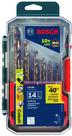 Conjunto de brocas BOSCH CO14B de 14 peças de metal cobalto M42 com estojo