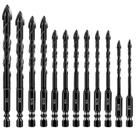 Conjunto de brocas Cross, 12 peças, haste hexagonal, liga de aço preta Conjunto de brocas Cross, 12 peças, haste hexagonal, liga de aço preta
