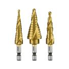 Conjunto de Brocas de Degrau NEIKO 10181A - 3 Peças com Ranhura em Espiral