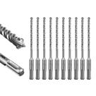 Conjunto de brocas de martelo rotativo SALI SDS Plus 10 unidades 7/32* 6 mm