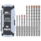Conjunto de brocas de martelo rotativo SDS Plus, pacote com 10 unidades Narwhal