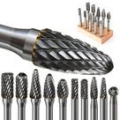 Conjunto de brocas de metal duro FOTYBEI, 10 unidades com suporte de faia, 1/4 de haste Conjunto de brocas de metal duro FOTYBEI, 10 unidades com suporte de faia, 1/4 de haste