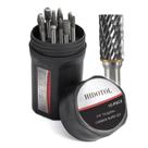 Conjunto de brocas de metal duro HIDOTOL, 10 unidades, haste dupla de tungstênio de 1/4”