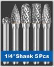Conjunto de brocas de metal duro Sworker, 5 unidades de cabeça de 8 mm com ferramenta rotativa de haste de 1/4