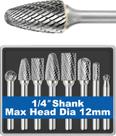 Conjunto de brocas de metal duro Sworker, 8 unidades com haste de 1/4" e caixa transparente