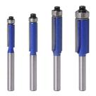 Conjunto de brocas de roteador Flush Trim Wolfride, 4 peças, haste de 1/4 de polegada
