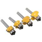 Conjunto de brocas de roteador Yarrkc Shank Roundover Edge de 1/4 de polegada (pacote com 4)