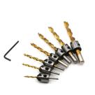 Conjunto de brocas de titânio, escareador de titânio, 3-10 mm, 7 unidades para carpintaria