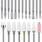 Conjunto de brocas de unhas Depvko, 20 unidades de carboneto de cerâmica para unhas