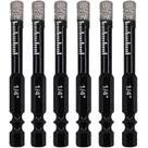 Conjunto de brocas Diamond Drill Hymnorq, 6 unidades, 1/4 de polegada, com estojo de armazenamento