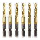 Conjunto de brocas DKIBBITH 6 peças 10-24NC revestido de titânio HSS