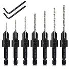 Conjunto de brocas DKIBBITH, pacote com 7 unidades, escareador, madeira, 3 em 1 M2 Conjunto de brocas DKIBBITH, pacote com 7 unidades, escareador, madeira, 3 em 1 M2