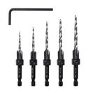 Conjunto de brocas escareadas AIMLENTOOL, 5 unidades com haste hexagonal 1/4