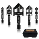 Conjunto de brocas escareadas DECKRKAT, 5 peças, 82 graus, 5 canais