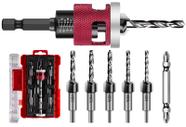 Conjunto de brocas escareadas FKUFKU com Depth Stop, 5 unidades HSS M2