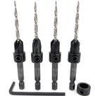 Conjunto de brocas FTG USA, escareador de madeira ajustável, 4 peças 6