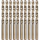 Conjunto de brocas Hymnorq de 10 peças em aço cobalto métrico M35 de 6,5 mm