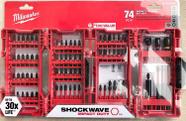Conjunto de brocas Impact Driver Milwaukee Shockwave 74 peças