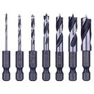 Conjunto de brocas NordWolf HSS Brad Point Stubby Wood de 7 peças