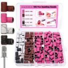 Conjunto de brocas para unhas Haozher 135 unidades com faixas de lixar 80-240 Grit Conjunto de brocas para unhas Haozher 135 unidades com faixas de lixar 80-240 Grit