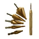 Conjunto de brocas Step Drill, 6 unidades com haste hexagonal e furador