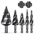 Conjunto de brocas Step Drill THINKWORK Four Spiral Flute 5 unidades HSS