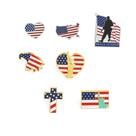 Conjunto de broches, bandeira dos EUA, emblemas de lapela esmaltados, liga de 7 peças