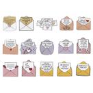 Conjunto de broches, carta de envelope, citação inspiradora, alfinetes de lapela