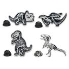 Conjunto de broches com tema de esqueleto de dinossauro, alfinete de lapela de liga leve