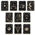 Conjunto de broches Creative Tarot Card Retro Preto e Dourado