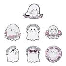 Conjunto de broches Cute Ghost, blusa de desenho animado, lapela esmaltada