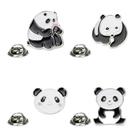 Conjunto de broches Cute Panda Alloy Cartoon, lapela esmaltada, 4 peças