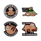Conjunto de broches Cute Sloth Cartoon Animal Lapel Pin Alloy