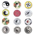 Conjunto de broches de estilo chinês Yin Yang Tai Chi, 12 unidades Conjunto de broches de estilo chinês Yin Yang Tai Chi, 12 unidades