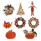 Conjunto de broches de Natal, alfinetes de blusa de liga leve, alfinetes de lapela, saco